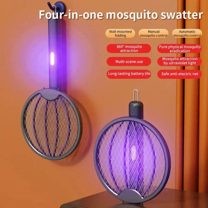 3-in-1 Foldable Electric Mosquito Swatter Electric Mosquito Killer Rechargeable Wall-Mounted Hommart