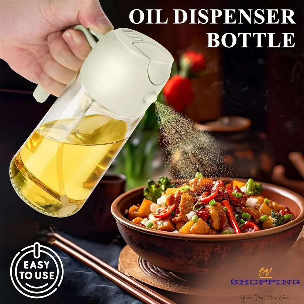 2 in 1 Oil Dispenser-Oil Sprayer,Oil Sprayer for Cooking,Food-grade 470ML Hommart