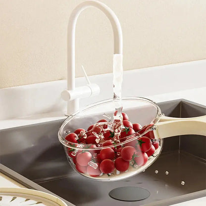 2-in-1 Rinse & Drain Bowl with Lid – Multi-Purpose Food Prep & Storage Container Hommart