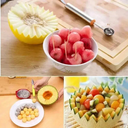 Stainless Steel Fruit Digger Cut Watermelon Artifact Ball Ice Cream Round Spoon Carving Knife Hommart