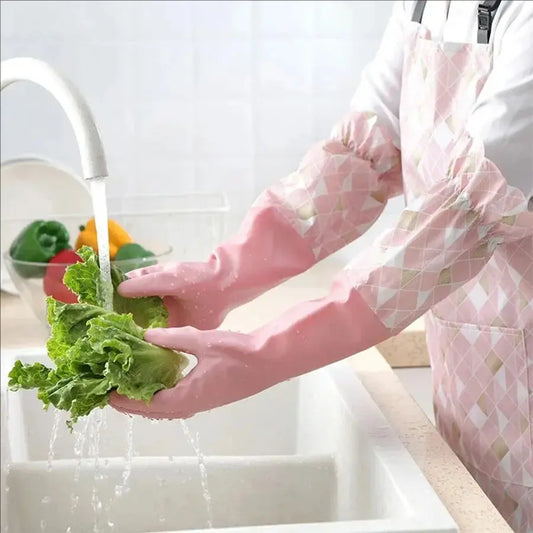 Household Cleaning Gloves Latex Rubber Reusable Kitchen Dishwashing Gloves Waterproof Hommart