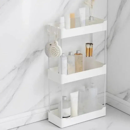 Space Saving Bathroom Storage Rack Multilayer Organizer for Toilet Vanity Cosmetics Standing Shelf with Easy Assembly Hommart