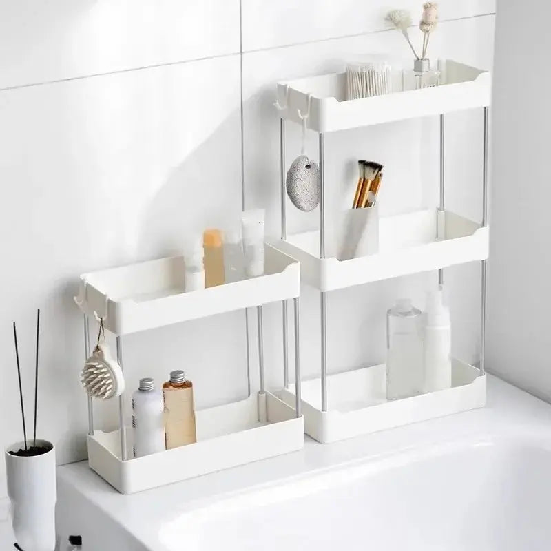 Space Saving Bathroom Storage Rack Multilayer Organizer for Toilet Vanity Cosmetics Standing Shelf with Easy Assembly Hommart