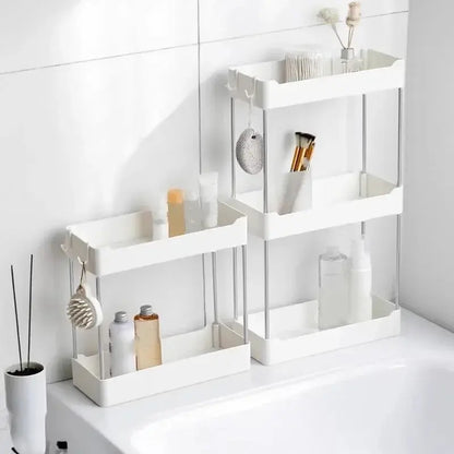 Space Saving Bathroom Storage Rack Multilayer Organizer for Toilet Vanity Cosmetics Standing Shelf with Easy Assembly Hommart