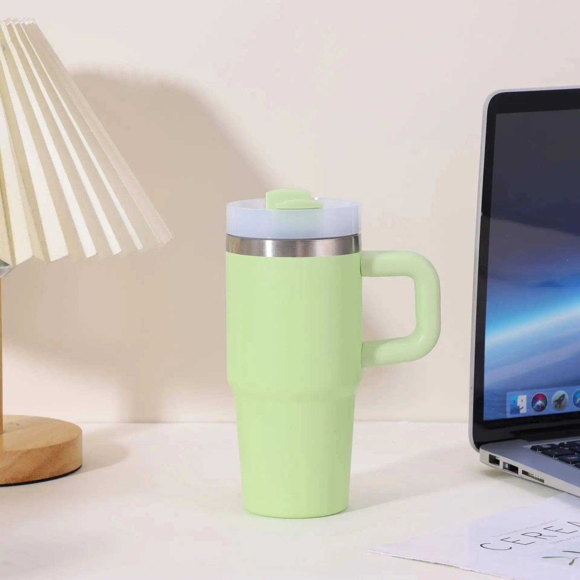 Car Mug with Handle Double-layer Vacuum Coffee Cup Portable Sport Water Bottle Hommart