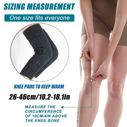 Wool Knee Brace Pads Winter Thermal Knee Warmers