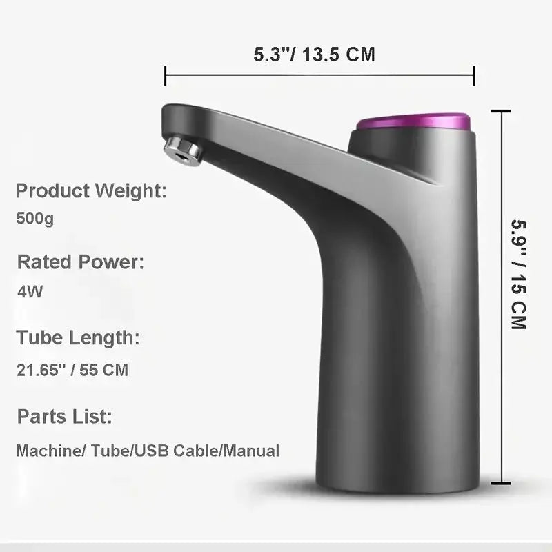 Portable 5-gallon Water Dispenser with USB Charging-Automatic Electric Pump Hommart