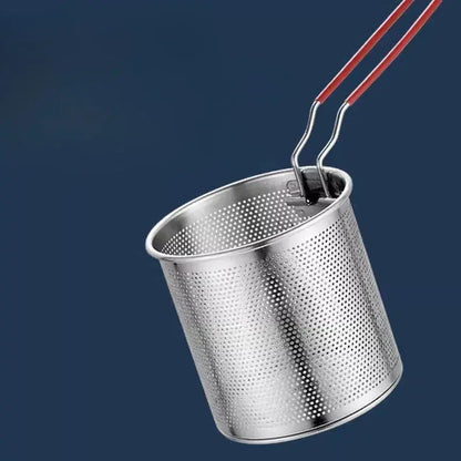 1200ml Small Stainless Steel Deep Fryer Pot with Long Handle Hommart