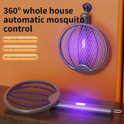 3-in-1 Foldable Electric Mosquito Swatter Electric Mosquito Killer Rechargeable Wall-Mounted Hommart