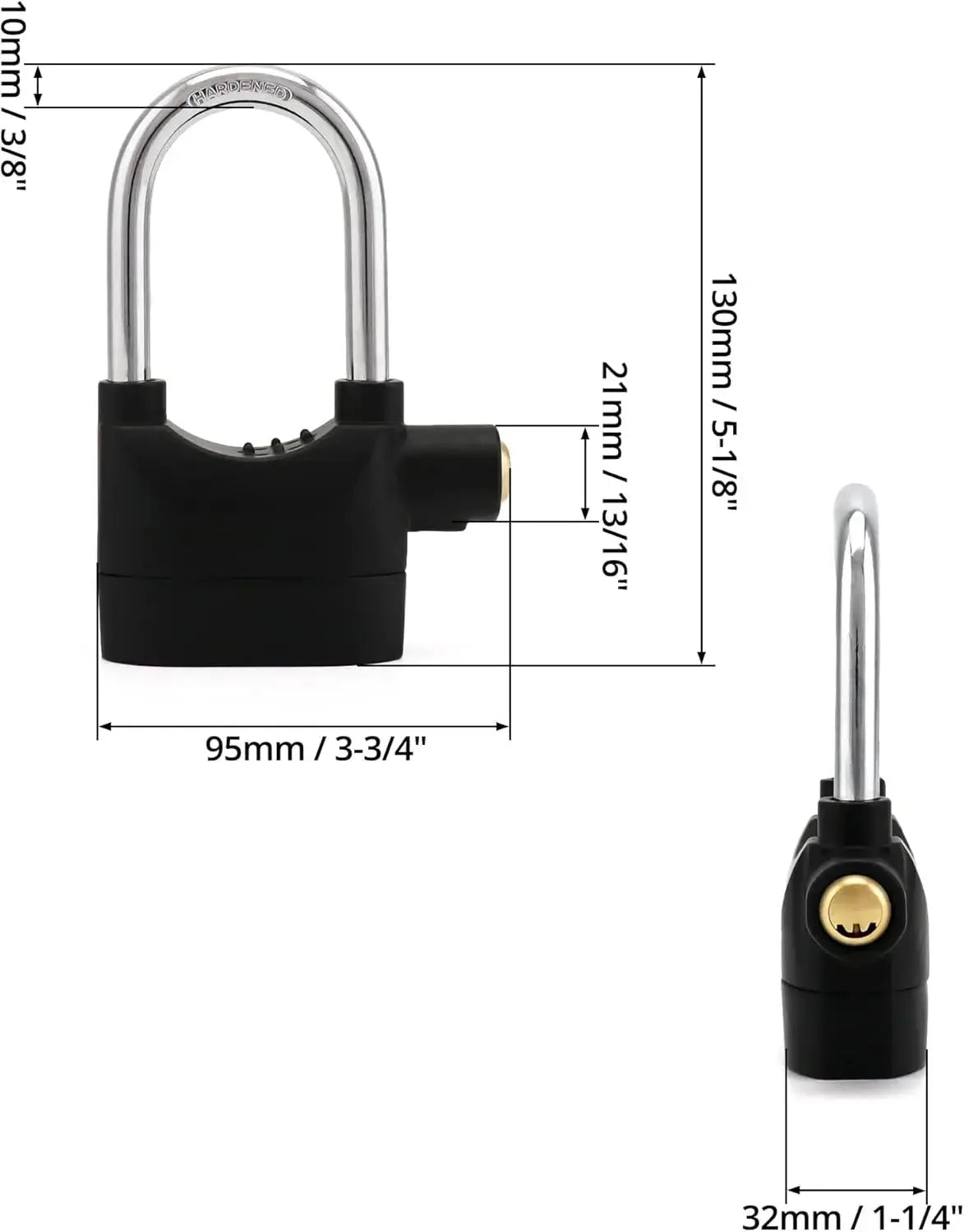 Alarm Lock, Universal 110db Alarm Padlock Hommart