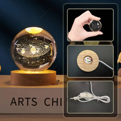Unique 3D Crystal Ball Night Light Led Lamp 5 cm Homemart
