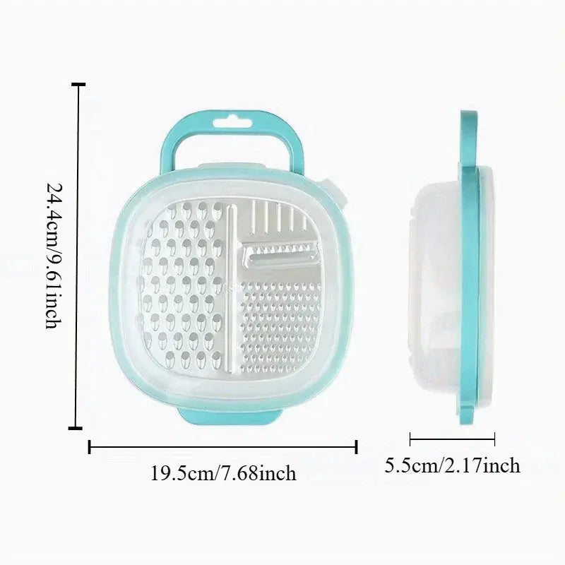 4-In-1 Multi Vegetable Grater with Case & Plastic Cover | Kitchen Slicer & Cheese Grater Tool Hommart