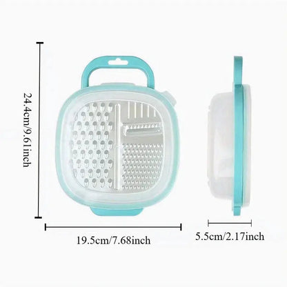 4-In-1 Multi Vegetable Grater with Case & Plastic Cover | Kitchen Slicer & Cheese Grater Tool Hommart