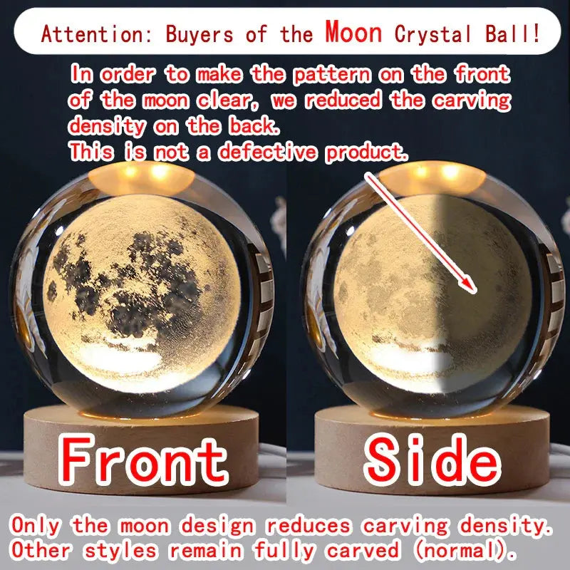 Unique 3D Crystal Ball Night Light Led Lamp 5 cm Homemart