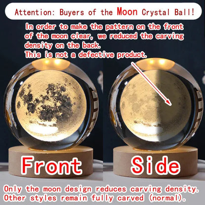 Unique 3D Crystal Ball Night Light Led Lamp 5 cm Homemart