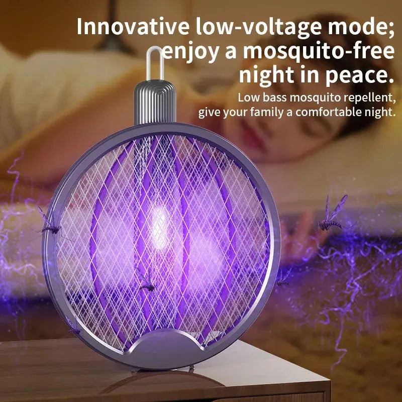 3-in-1 Foldable Electric Mosquito Swatter Electric Mosquito Killer Rechargeable Wall-Mounted Hommart