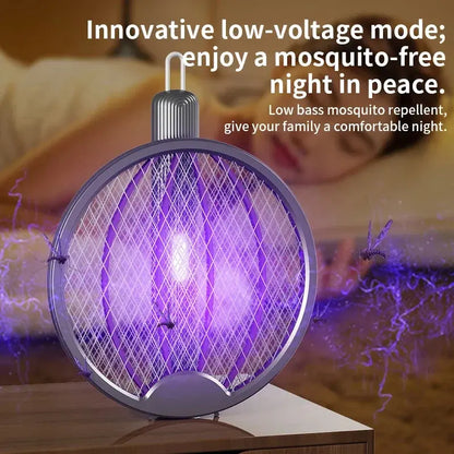 3-in-1 Foldable Electric Mosquito Swatter Electric Mosquito Killer Rechargeable Wall-Mounted Hommart