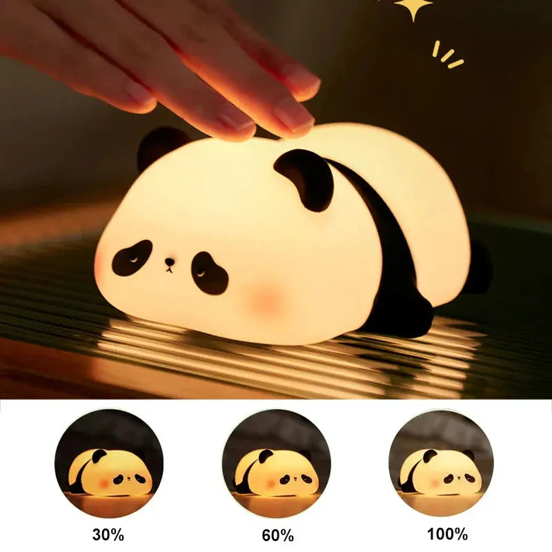 Cute Panda Night Lamp – Soft Silicone Touch LED Lamp for Kids & Bedroom Decor Hommart