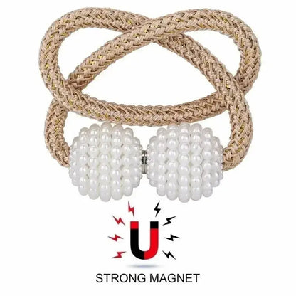 2PCS Pearl Magnetic Curtain Clip Curtain Holders Tie Back Buckle Clips Hanging Ball Hommart