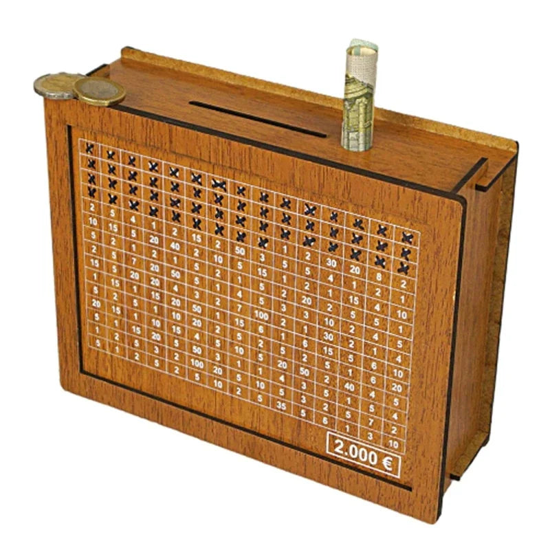 Euro Money Box Piggy Bank Wood Money Bank Reusable Money Box