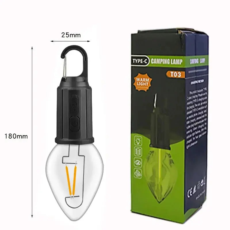 LED Camping Light Type-C USB Rechargeable Waterproof 400mAh 100LM Tent Light Hommart