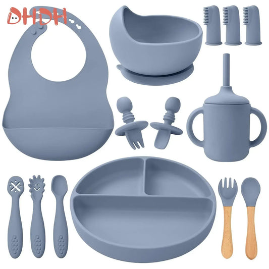 Silicone Baby Feeding Set Tableware Baby Food Dish Hommart