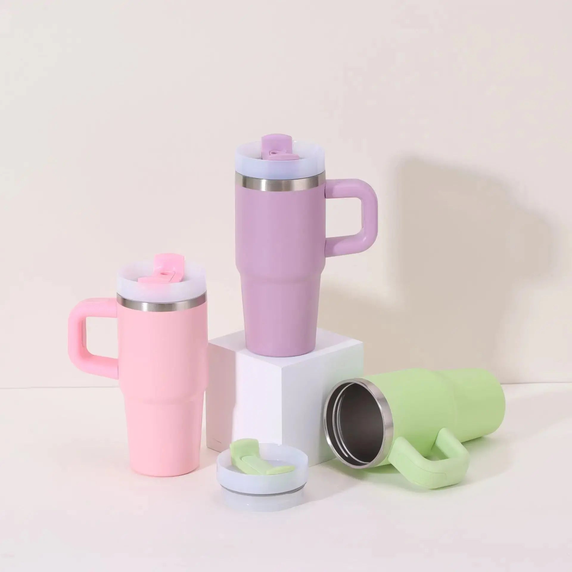 Car Mug with Handle Double-layer Vacuum Coffee Cup Portable Sport Water Bottle Hommart