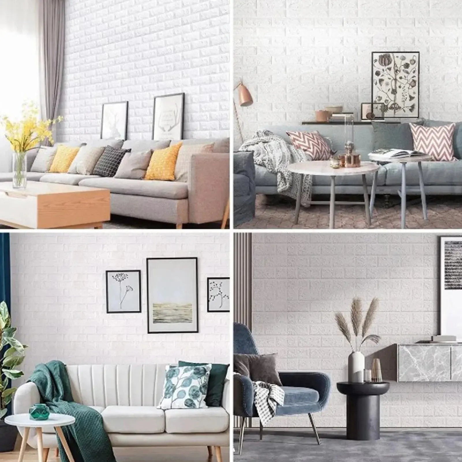 3D Wallpaper Self Adhesive Waterproof Cuttable Odorless Faux Brick Wall Panel Hommart