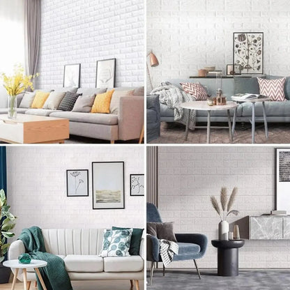 3D Wallpaper Self Adhesive Waterproof Cuttable Odorless Faux Brick Wall Panel Hommart
