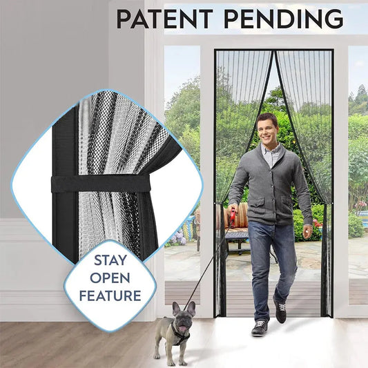 Magnetic suction door curtain, magnetic strip, mosquito proof handmade magnetic soft yarn door curtain Hommart