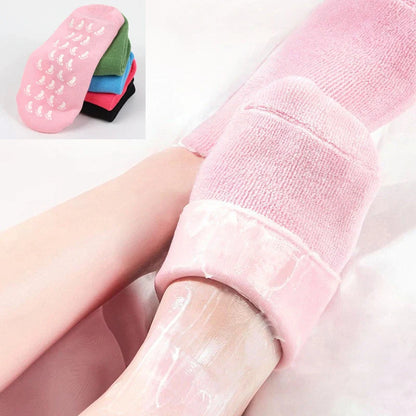 1Pair Multi Colored Essential Oil Moisturizing Socks Gloves For Dry Cracked