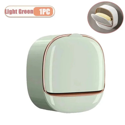 Wall Mount Soap Box No Drill Bathroom Drainage Container with Tray