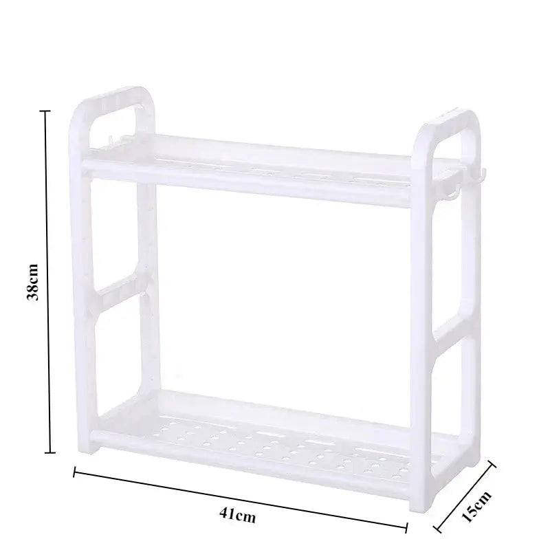 Kitchen Organizer Shelf Double-Deck Household Plastic Portable Small Size Storages Rack Hommart