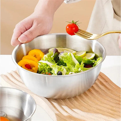 Stainless Steel Gold And Silver Salad Bowl Rice Noodles Lamian Noodles Bowl Hommart