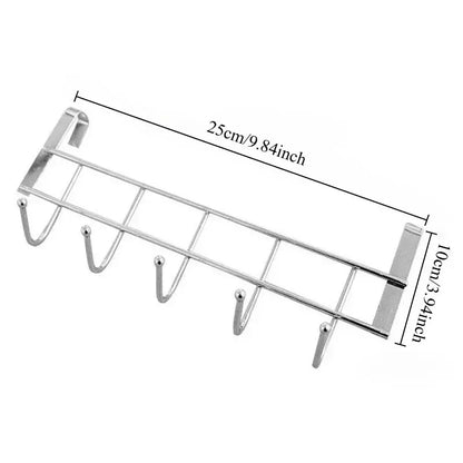 Stainless Multifunctional Towel Hanger Steel Door Hook Punch Free Storage Holder Hommart