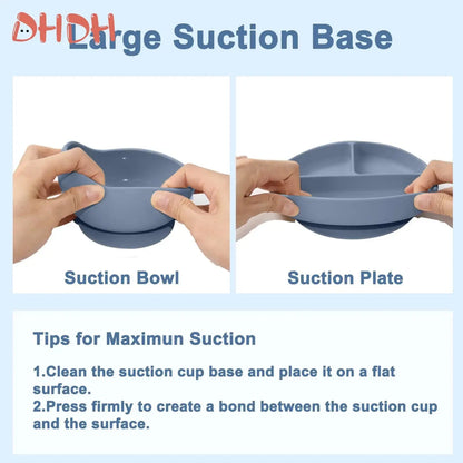 Silicone Baby Feeding Set Tableware Baby Food Dish Hommart