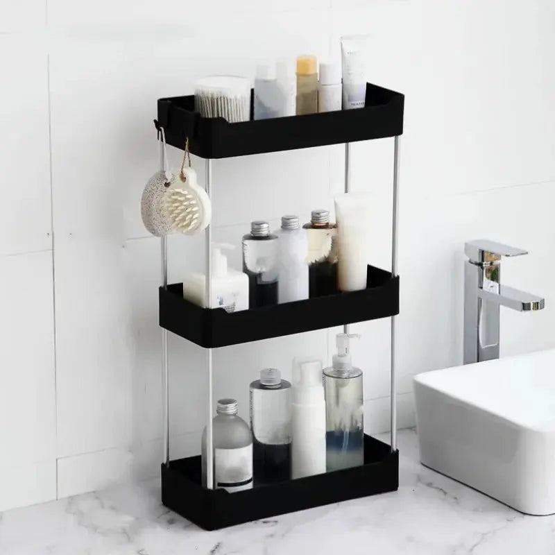 Space Saving Bathroom Storage Rack Multilayer Organizer for Toilet Vanity Cosmetics Standing Shelf with Easy Assembly Hommart