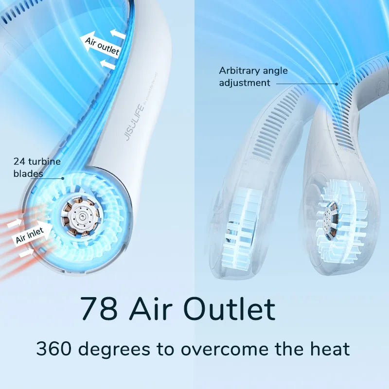 Rechargeable Neck Fan – Bladeless Hands-Free Personal Cooling Fan