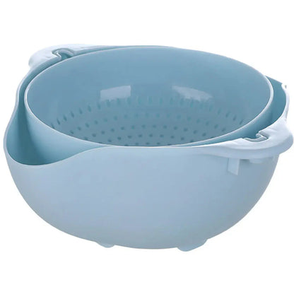 1Pcs Eco-Friendly Wheat Straw Double-Layer Colander Drain Basket Hommart