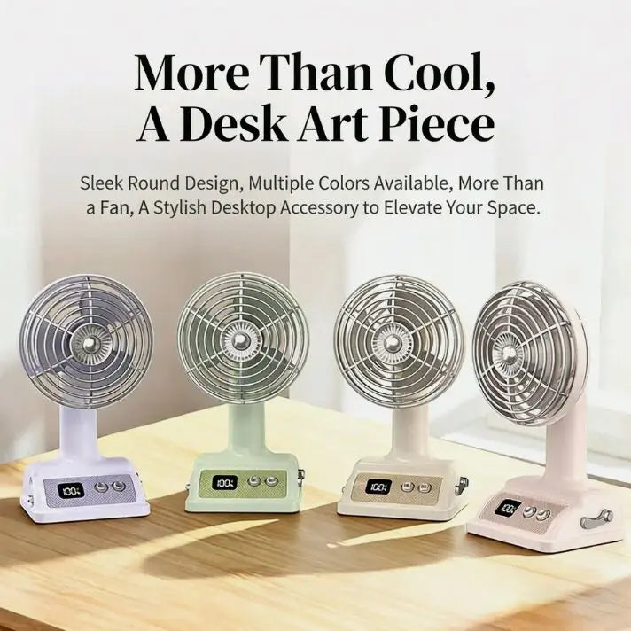 Vintage Style Digital Display 100 Speed Table Fan Homemart