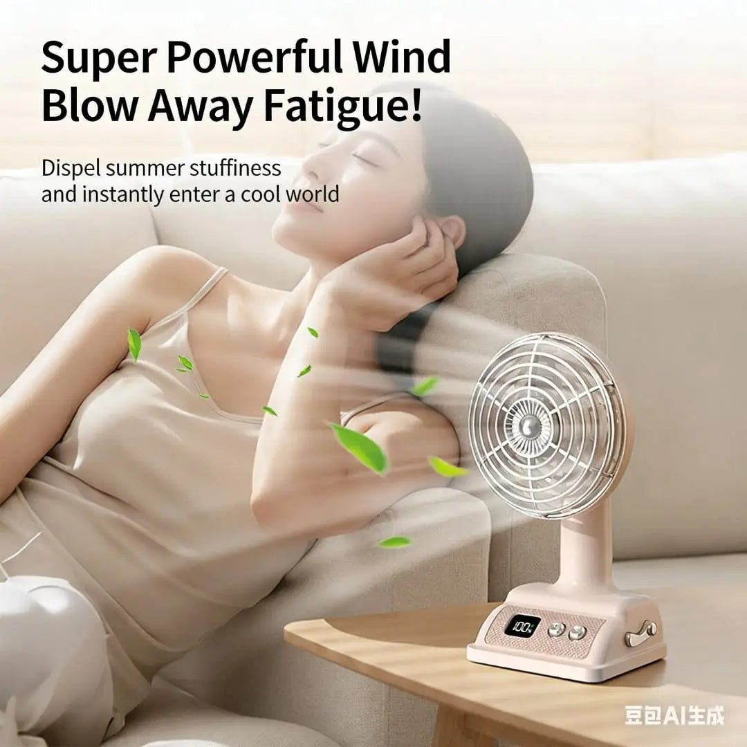Vintage Style Digital Display 100 Speed Table Fan Homemart