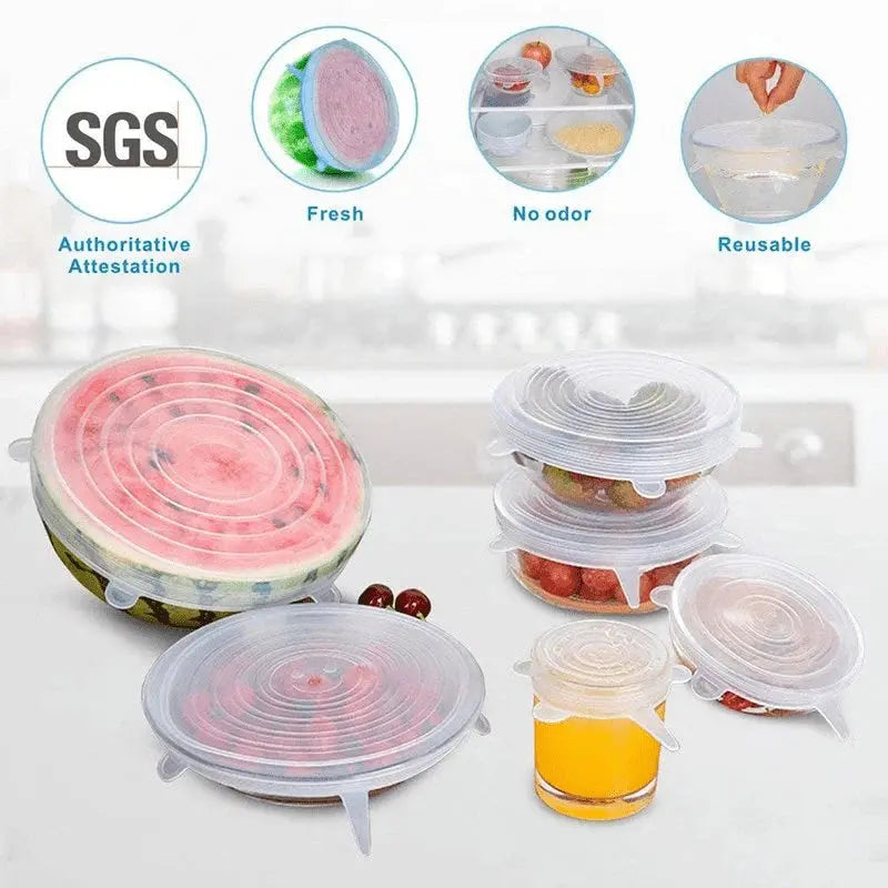 6 Piece Silicone Lids Homemart