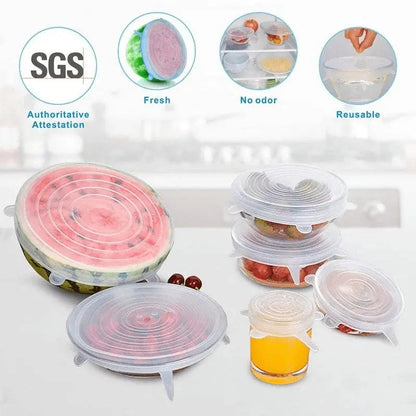 6 Piece Silicone Lids Homemart