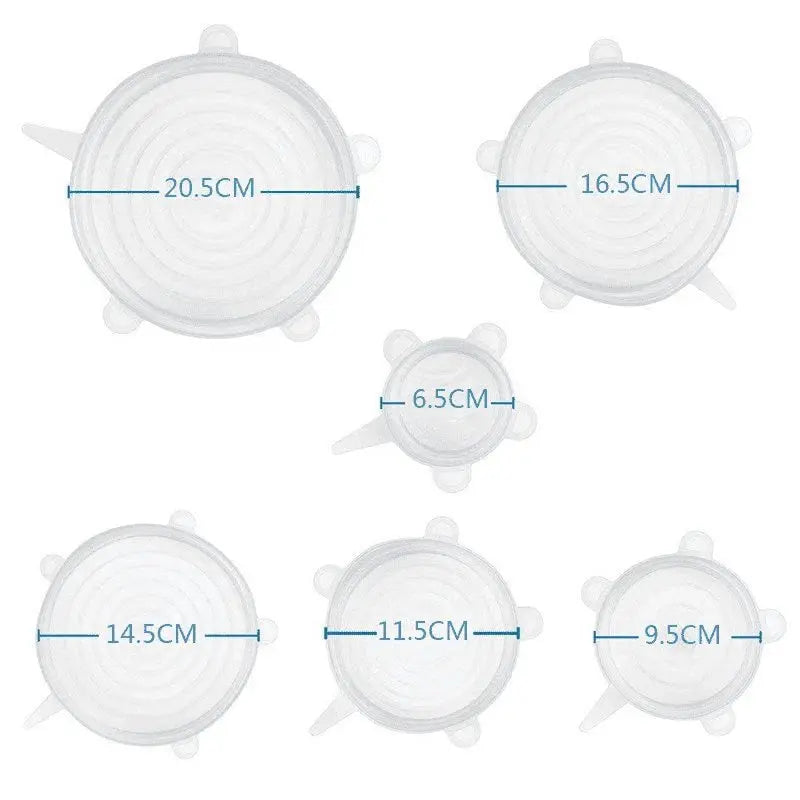 6 Piece Silicone Lids Homemart