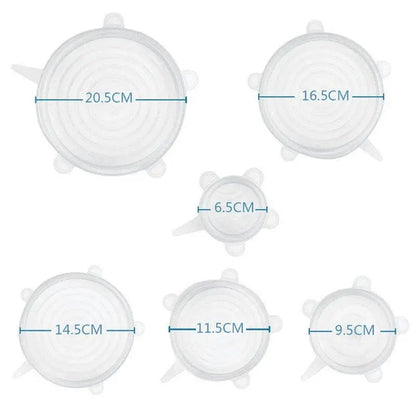6 Piece Silicone Lids Homemart