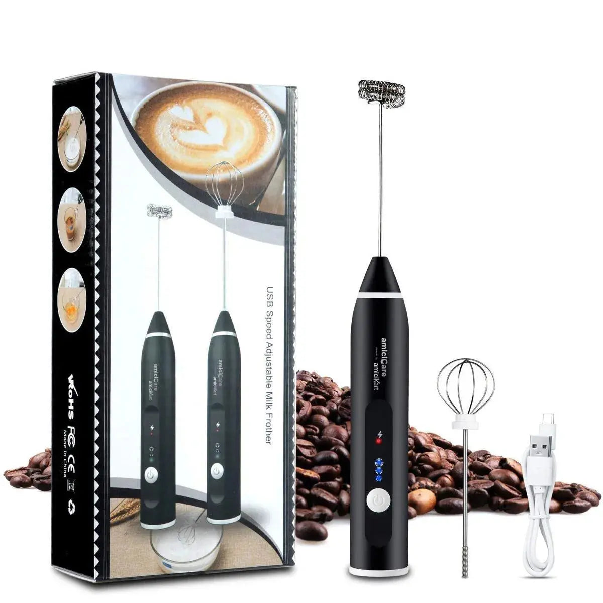 2 In 1 Coffee Egg Beater Rechargeable Homemart