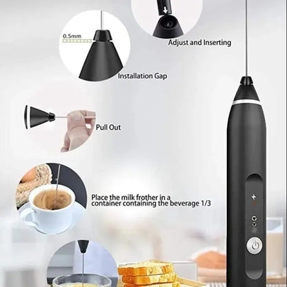 2 In 1 Coffee Egg Beater Rechargeable Homemart